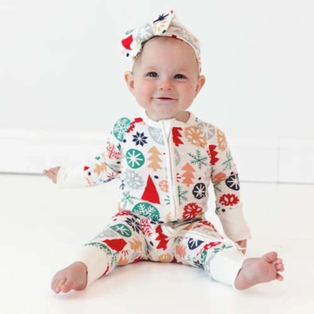 Little Sleepies Modern and Merry Zippy Size 12-18 months